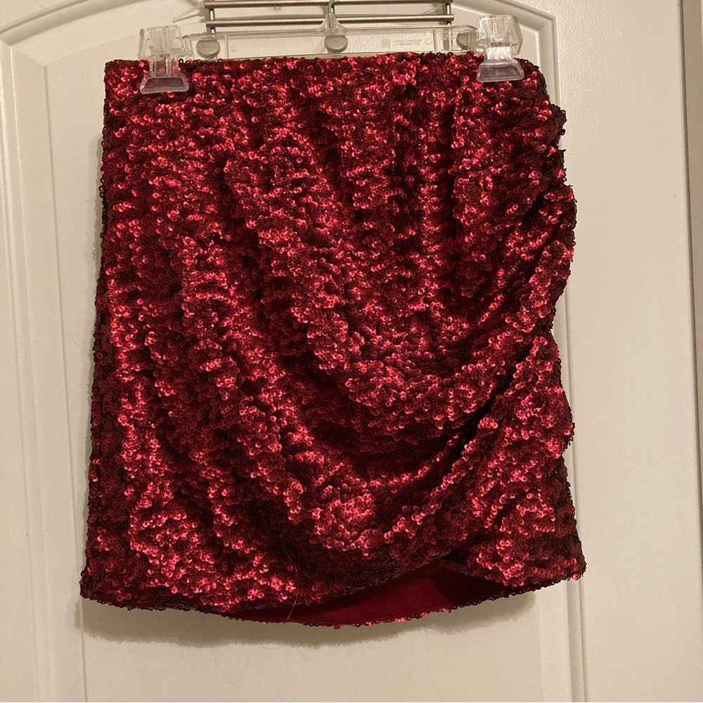 Chelsea & Violet Red Sequin Miniskirt